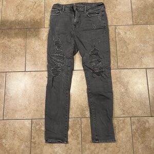 American Eagle Outfitters Men's Distressed Gray Skinny Jeans